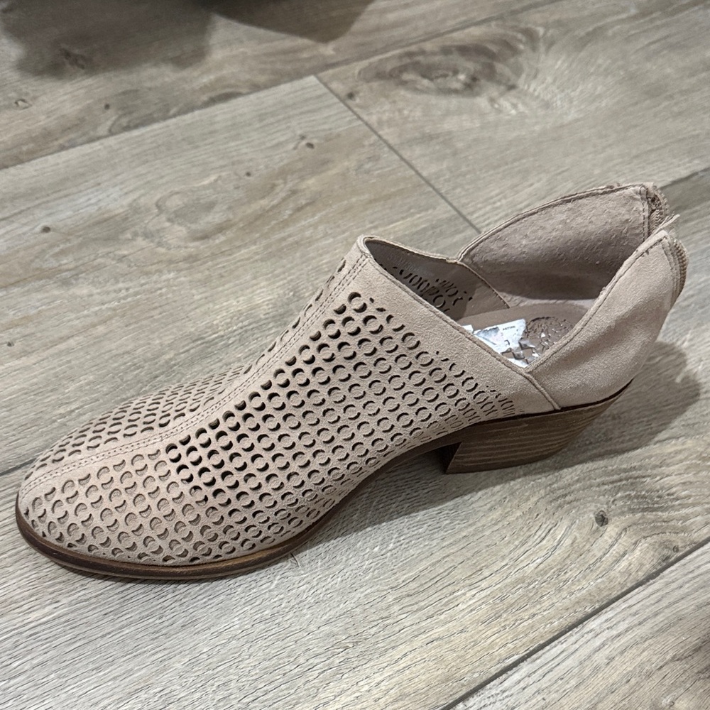 Vince Camuto Beige Perforated Mules